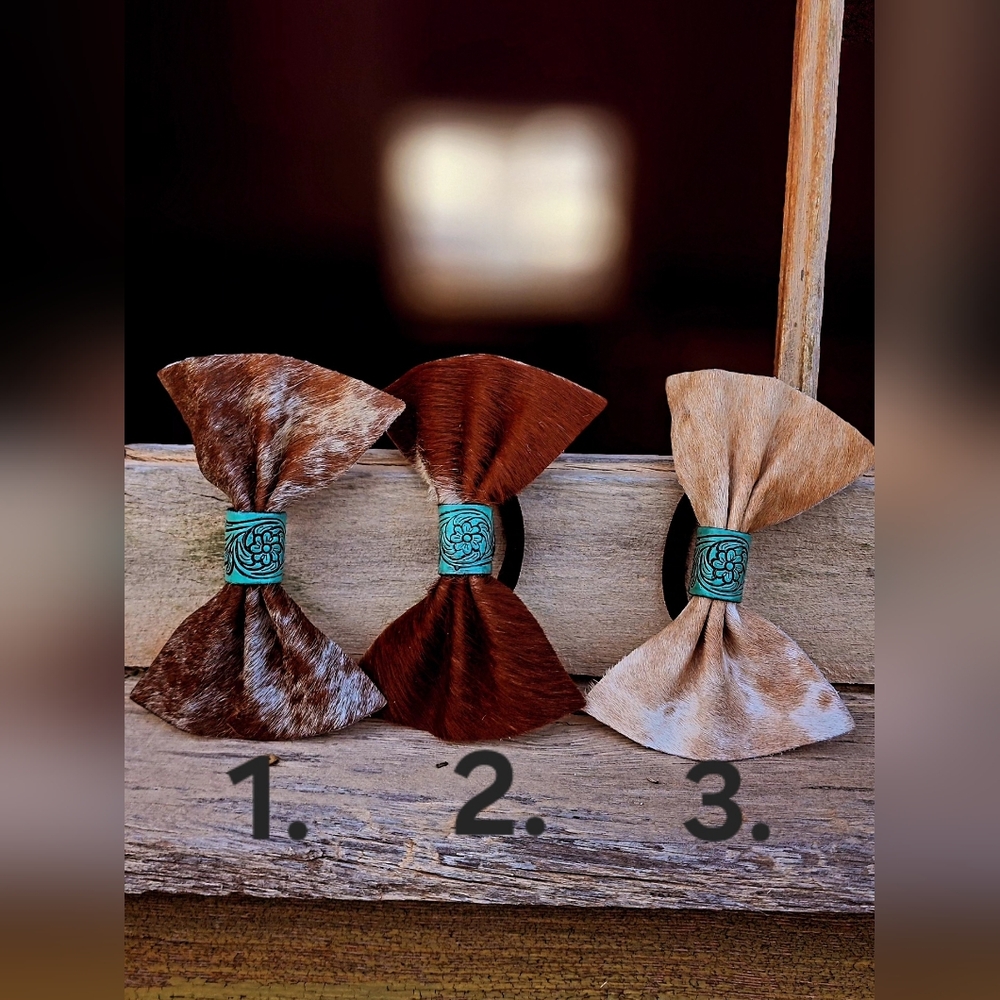 Cowhide Hair Bow NWOT